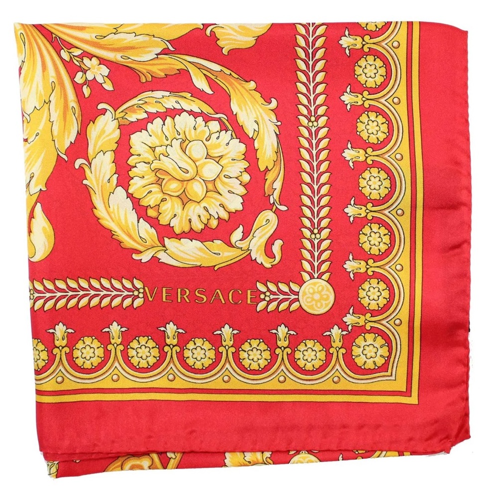 VERSACE Red Skull Silk Scarf - NEW